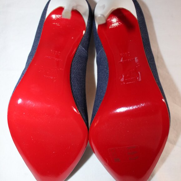 NWOB Christian Louboutin So Kate Denim Red Bottom Soles Pumps Heels 39.5 - Picture 6 of 6